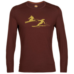 Icebreaker 200 Oasis LS Crewe Last Run férfi póló barna