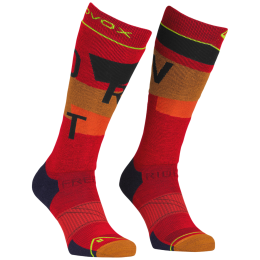 Ortovox Freeride Long Socks Cozy Men's férfi térdzokni piros Cengia Rossa