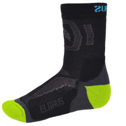 Elbrus Kabru JR gyerek zokni fekete/zöld Black/DarkGrey/Turquise/AppleGreen