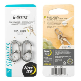 Nite Ize G-series #1 karabiner szett ezüst Stříbrná