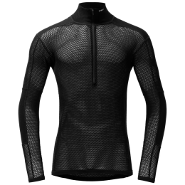 Devold Wool Mesh Pro Zip Neck Man férfi funkcionális póló fekete Black