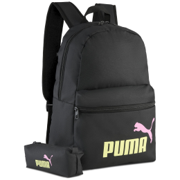 Puma Phase Backpack Set városi hátizsák fekete/sárga PUMA Black-Fizzy Light
