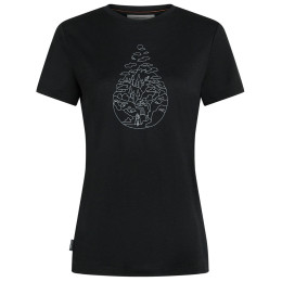 Icebreaker Women Merino 150 Tech Lite SS Tee Hike Path női póló fekete Black