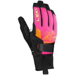 Leki HRC Race TR sífutó kesztyű fekete/rózsaszín neonpink-neonorange-neonyellow