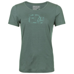 Ortovox 120 Cool Tec Leaf Logo Ts W női funkcionális felső szürke/zöld