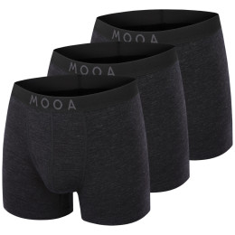 MOOA MerinoSilk 4in 3-pack férfi boxer fekete black melange