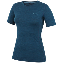 MOOA MerinoSilk 160 short női póló kék lagoon blue melange