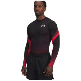 Under Armour Heatgear Sub Crew Ls férfi póló piros/fekete Red/Black/White