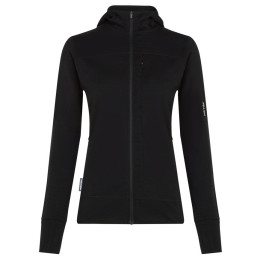 Icebreaker W M 300 Descender LS Zip Hoodie női funkcionális pulóver fekete Black