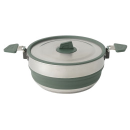 Sea to Summit Detour Stainless Steel Collapsible Pot 3L összecsukható bögre ezüst/zöld Laurel Wreath Green