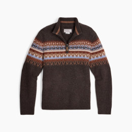 Royal Robins Arch Rock 1/4 Zip férfi pulóver sötétbarna Turkish Coffee Htr Kirkwood Pt