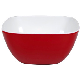 Tál Bo-Camp Bowl square melamine small 2-tone piros Red/White