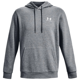 Under Armour Essential Fleece Hoodie férfi pulóver szürke PitchGrayMediumHeather/White