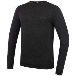 MOOA MerinoSilk 160 long férfi póló fekete black melange