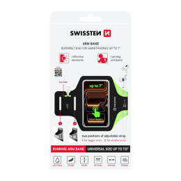 Swissten Armband Case 7.0" telefontok fekete černá