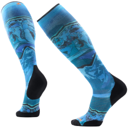 Smartwool Ski Targeted Cushion Storm Peak Print OT zokni kék