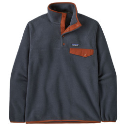 Patagonia M's LW Synch Snap-T P/O férfi pulóver szürke/kék Smolder Blue w/Burnished Red