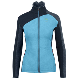 Karpos Federa Full-Zip W Fleece női funkcionális pulóver kék/fekete Blue Atoll/Vulcan/Midnight