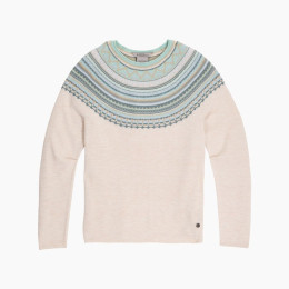 Royal Robins Westlands Fairisle Crew női pulóver bézs Chalk Htr Manzanita Pt