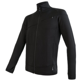 Férfi funkcionális pulóver Sensor Tecnostretch, teljes cipzár fekete