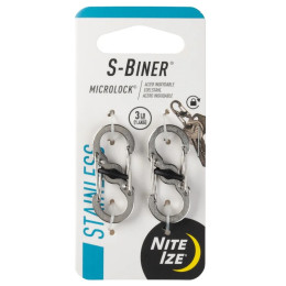 Nite Ize S-Biner Microlock segéd karabiner ezüst Stříbrná
