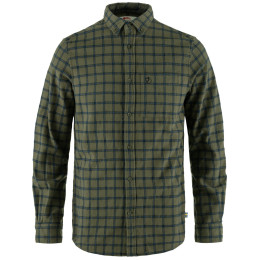 Fjällräven Övik Flannel Shirt M férfi ing zöld Laurel Green-Indigo Blue