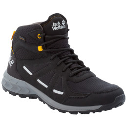 Jack Wolfskin Woodland 2 Texapore Mid M férfi túracipő fekete/sárga