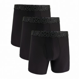 Under Armour UA Performance Tech Mesh - Solid 6in 3PK férfi boxer fekete Black