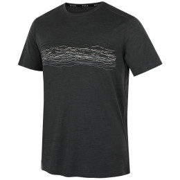 MOOA Merino Lyolite Waves 150 Short férfi póló fekete black melange