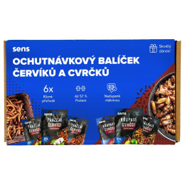 Sens Sens ehető rovarok Kóstolócsomag 6× tücsök és kukac ehető tücsök