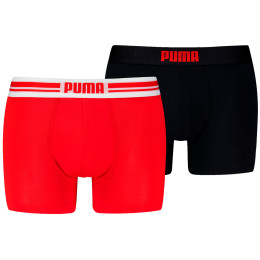 Puma Everyday Placed Logo Boxer 2P férfi boxer fekete/piros Red / Black