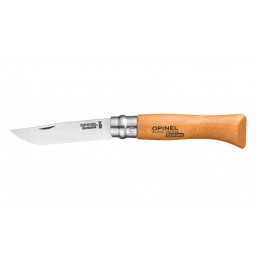 Opinel N°08 Carbon Viroblock, blister zsebkés természetes