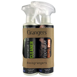 Granger's Footwear + Gear Cleaner + Footwear Repel Plus cipőtisztító szerek fekete/fehér