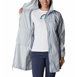 Női széldzseki Columbia Flash Challenger Long Windbreaker világosszürke