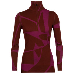 Icebreaker 250 Vertex LS Half Zip Fractured Landscapes női funkcionális pulóver piros