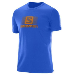 Férfi póló Salomon Blend Logo Ss Tee M kék Surf The Web