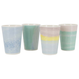 Bo-Camp Cup Barfleur 4p melamine bögre készlet kevert színek Pastel