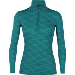 Női póló Icebreaker Women`s 200 Oasis Long Sleeve half zip Curve zöld Kingfisher/ARCTIC TEAL