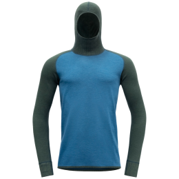 Devold Kvitegga Merino 230 Hoodie Man férfi funkcionális póló kék WOODS/BLUE