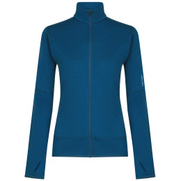 Icebreaker Women Merino Blend 300 RealFleece™ Descender LS Zip női funkcionális pulóver kék Atlantis