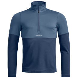 Ortovox Fleece Light Zip Neck férfi pulóver kék Blue Nunatak
