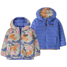 Patagonia Baby Reversible Down Sweater Hoody - BNLF gyerek dzseki kék Bunny Life: Flurry Green