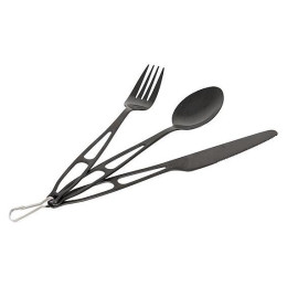 Evőeszköz Bo-Camp Outdoorcutlery RVS fekete