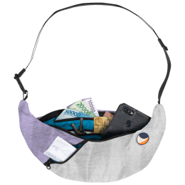 Ticket to the moon Upcycled Sling Bag övtáska szürke/lila Light Grey / Light Purple