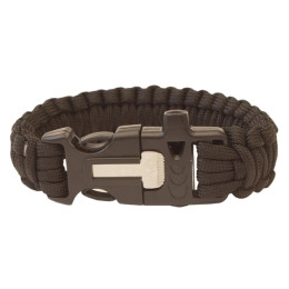 Yate Paracord síppal és kőkockával karkötő fekete