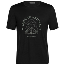 Férfi póló Icebreaker Men Tech Lite II SS Tee Canopy Camper fekete