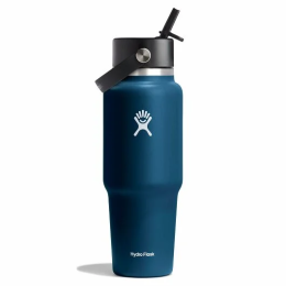 Hydro Flask Wide Flex Straw Travel Bottle 32 Oz termosz fekete/kék INDIGO