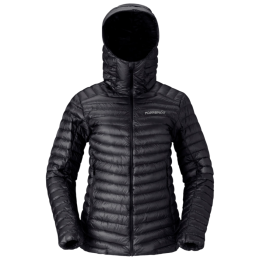 Norrona trollveggen down800 super light Hood női tollkabát fekete Caviar Black