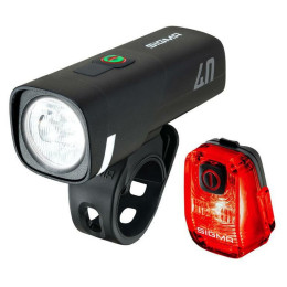 Sigma Aura 40 + Hiro 10 kerékpár lámpa szett fekete black