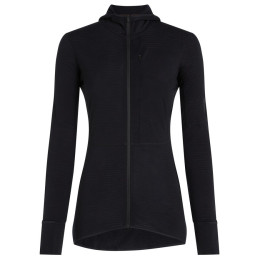 Icebreaker Women Merino Blend 200 RealFleece™ Descender LS Zip Hoodie női funkcionális pulóver fekete Black